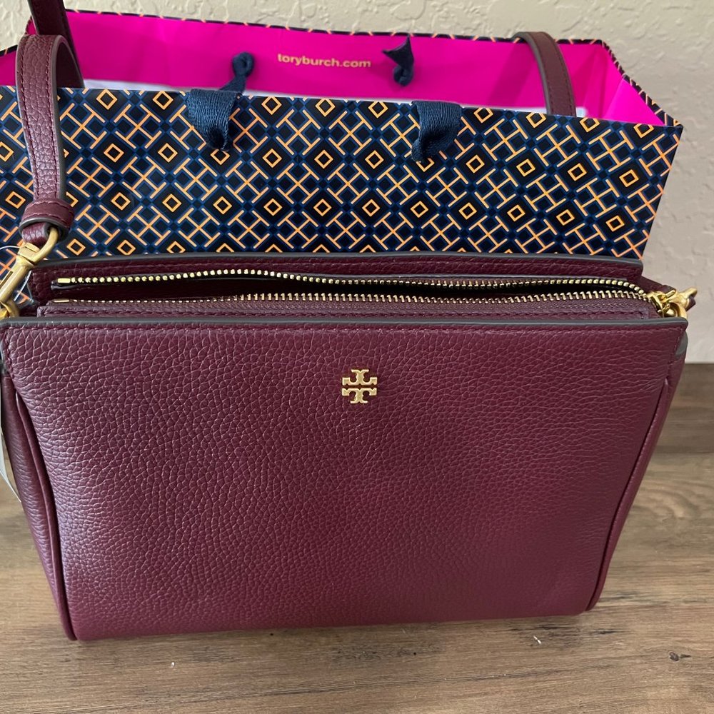 NWT Tory Burch BLAKE Crossbody Claret Leather
